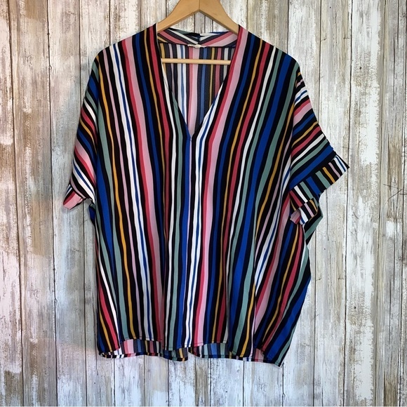 JODIFL Tops - Jodifl Stripe Popover Blouse